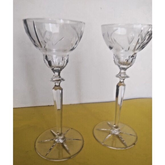 Mikasa Crystal Olympus Single Candle Candlestick Holders set of 2 - Picture 1 of 12